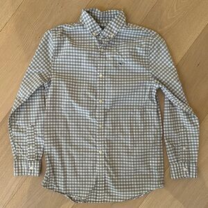 Vineyard Vines Boys Performance Gingham Shirt Size Medium 12-14